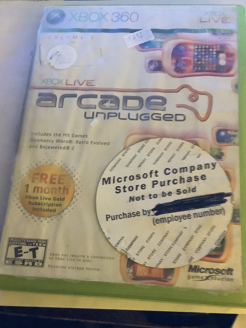 Microsoft Xbox 360 Arcade Unplugged Game - White and Green Artwork